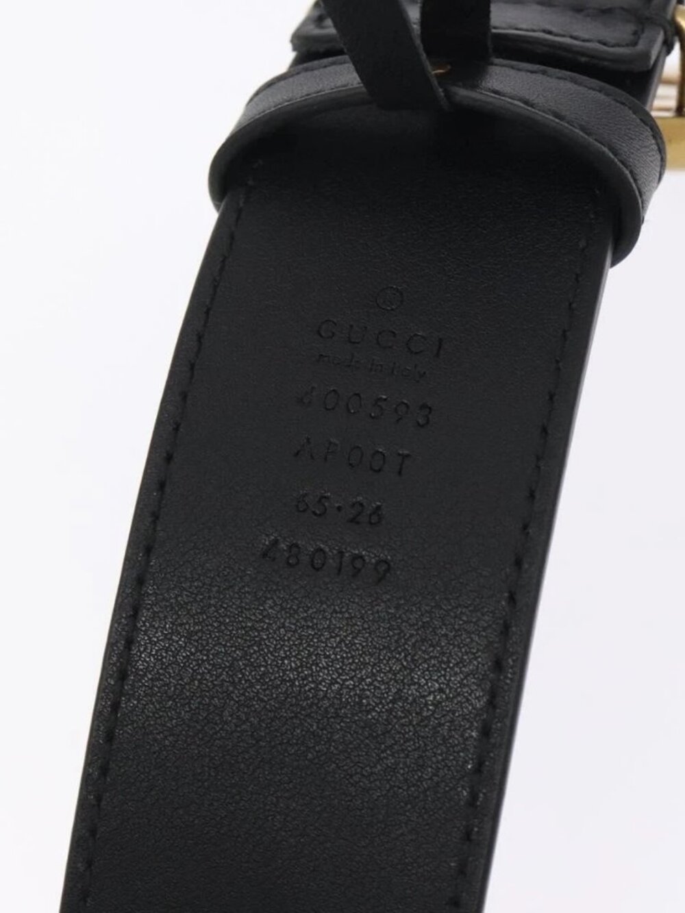 GUCCI GG Marmont Belt Leather 31.5" Black Gold 400593 Auth SW818M - Picture 11 of 11